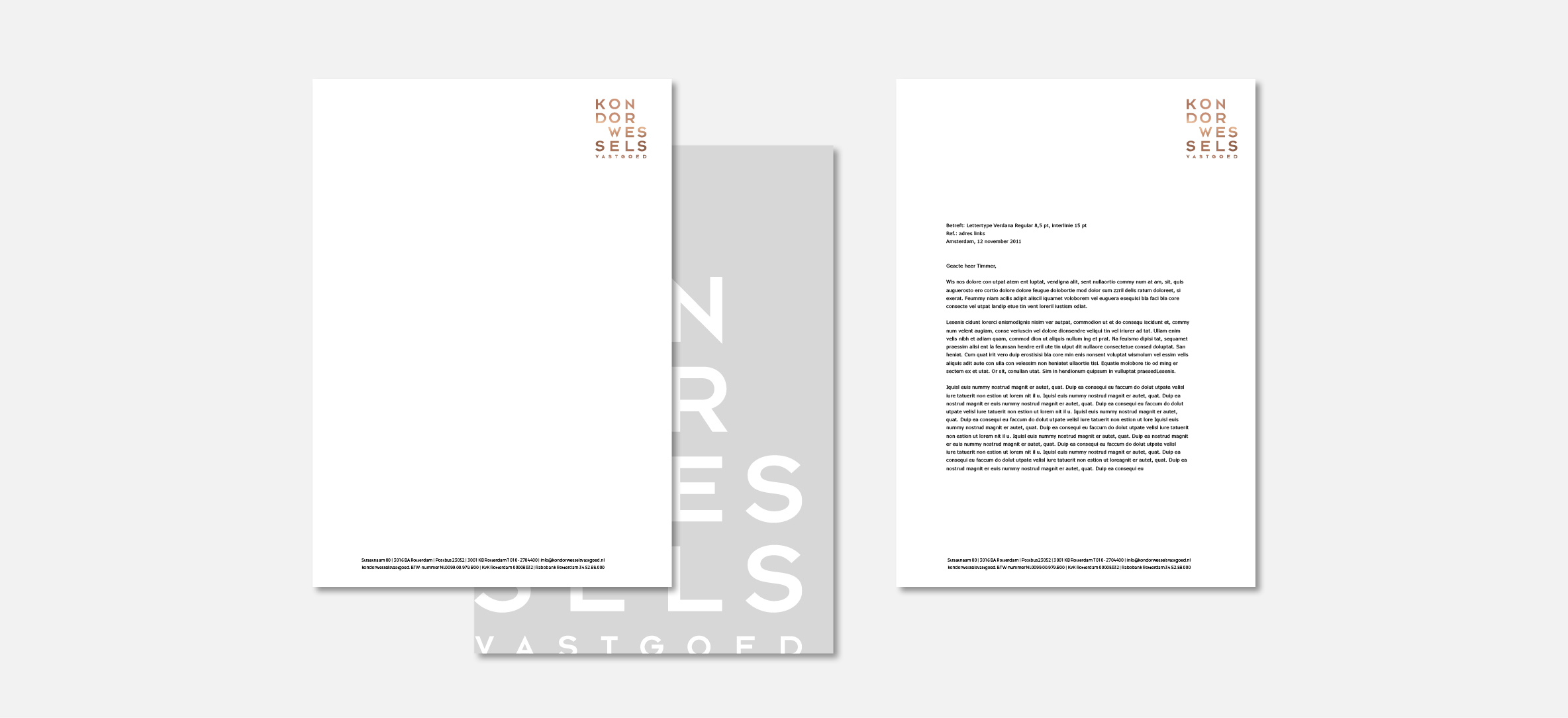 Huisstijl ontwerpen - Kondow Wessels Vastgoed Amsterdam