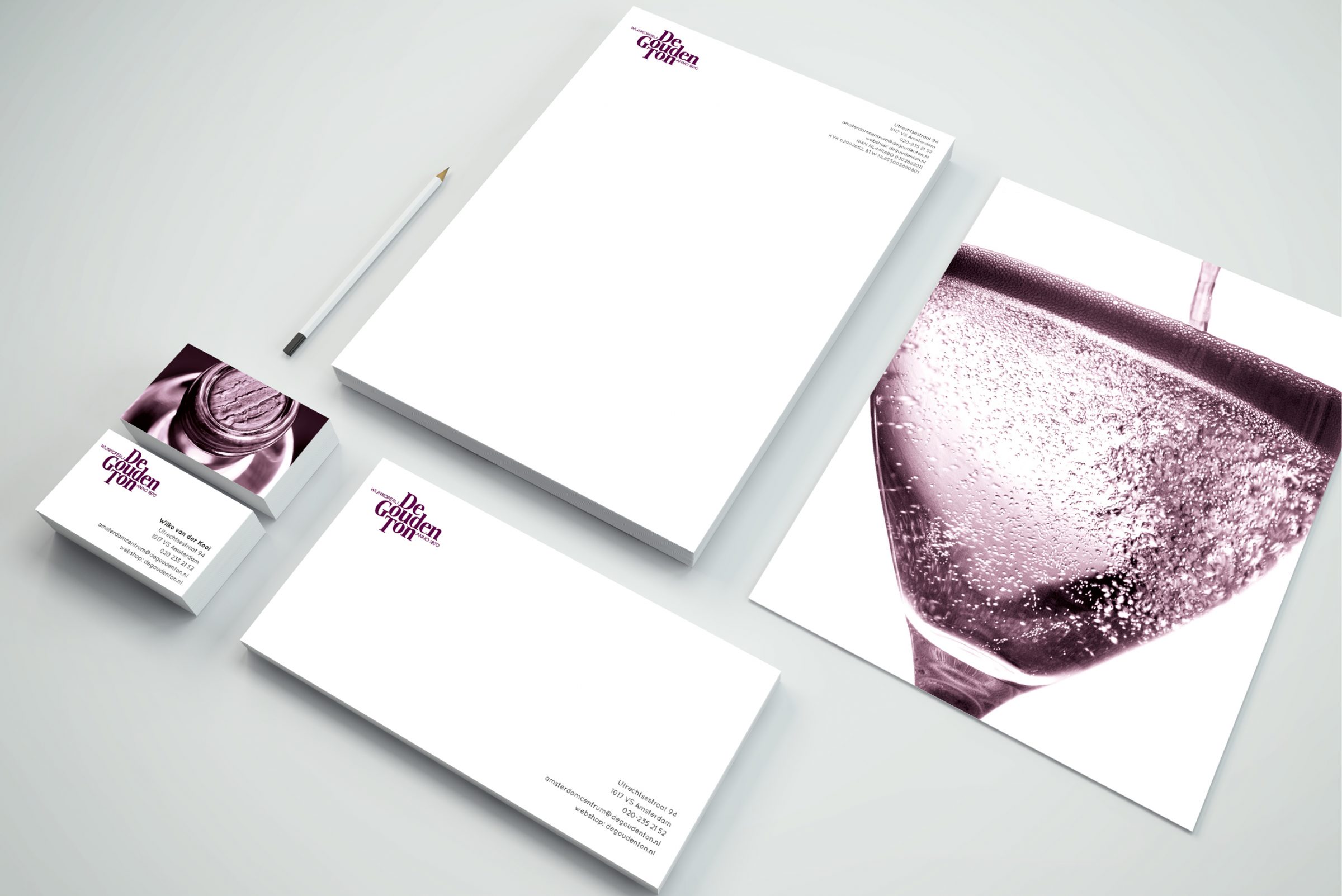 Briefpapier en huisstijl ontwerp - De Gouden Ton Amsterdam