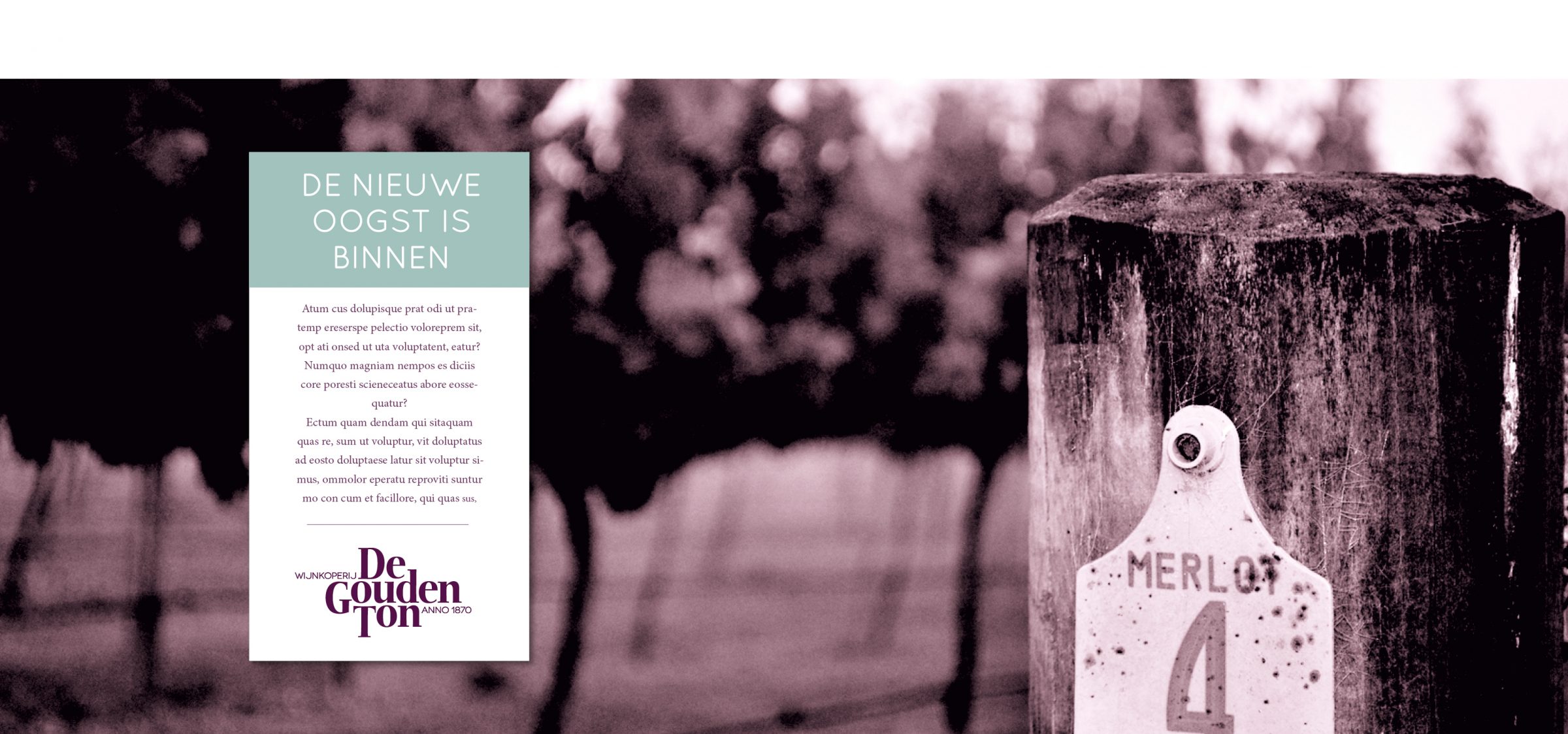 Reclamebureau FPW voor Wijnkoperij de Gouden Ton