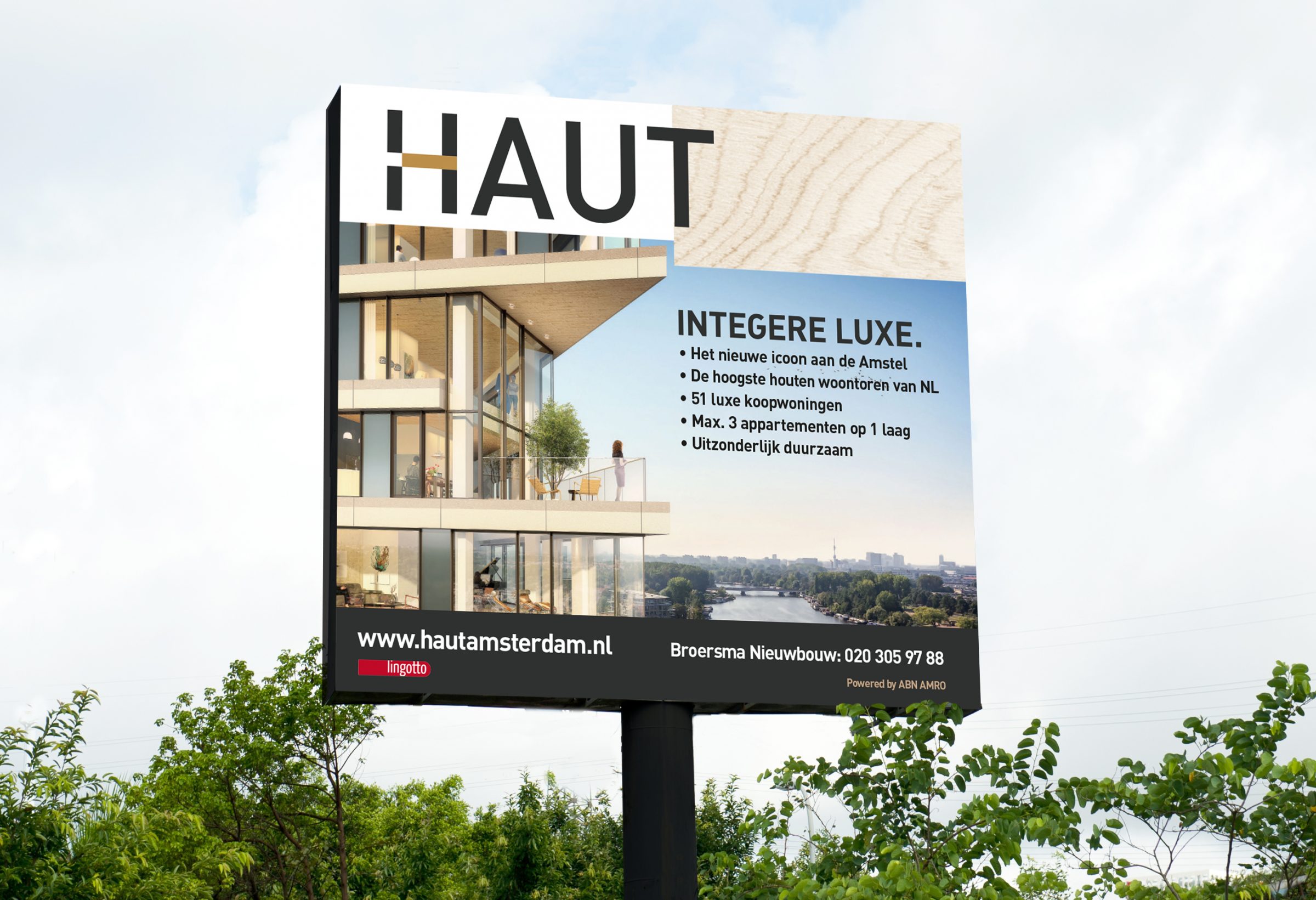 Billboard Amsterdam HAUT Woontoren 